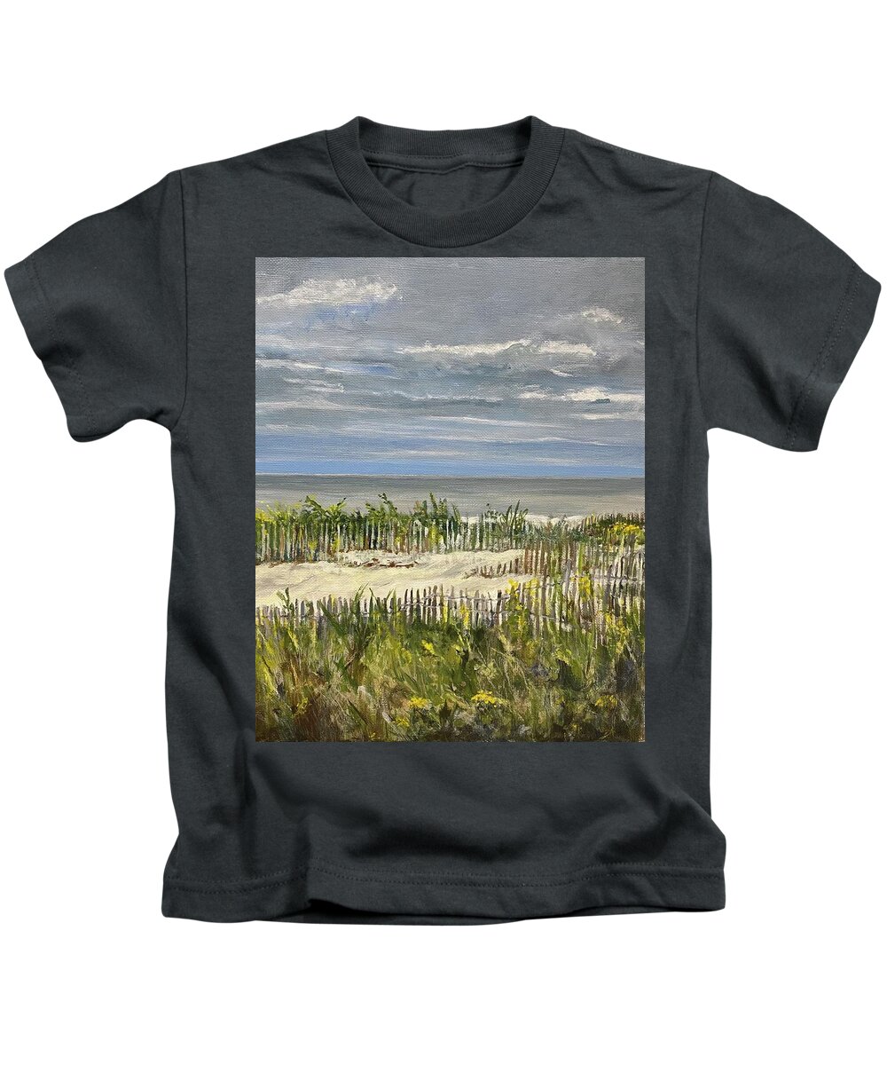Painting Kids T-Shirt featuring the painting Beach To Remember by Paula Pagliughi