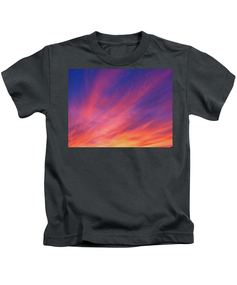Radiant Kids T-Shirt featuring the photograph Beautiful Arizona Sunset Rays by Judy Kennedy