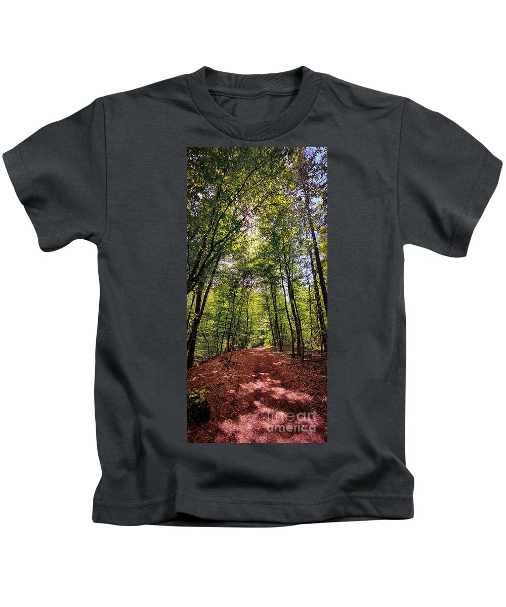 Forest Kids T-Shirt featuring the photograph Beautiful forest hiking and biking trail by Mendelex Photography