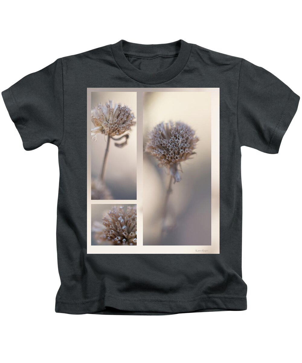Taupe Kids T-Shirt featuring the photograph Bee Balm by Karen Rispin