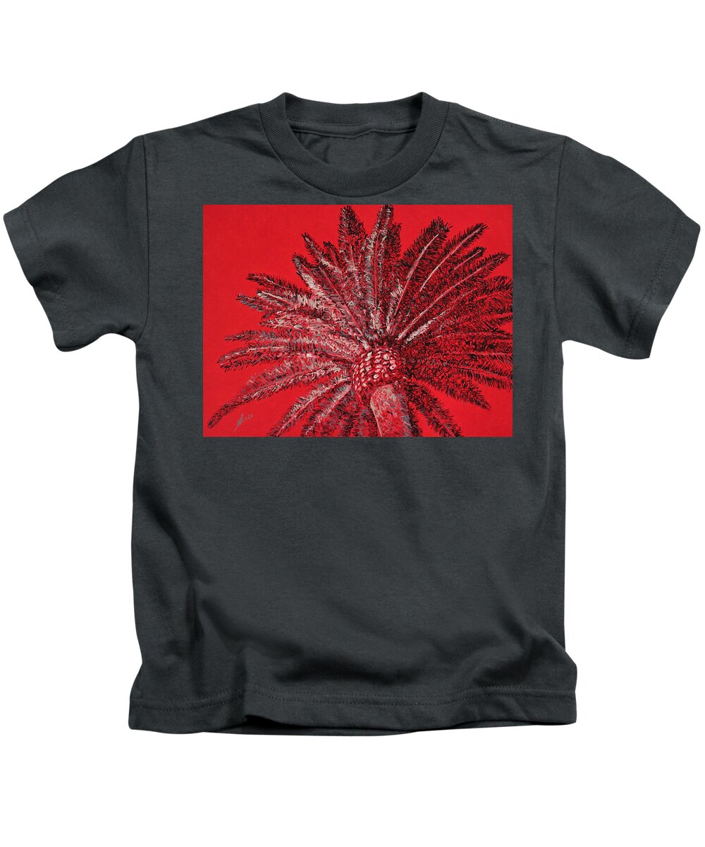 Palm Kids T-Shirt featuring the painting Between Fronds original painting by Sol Luckman