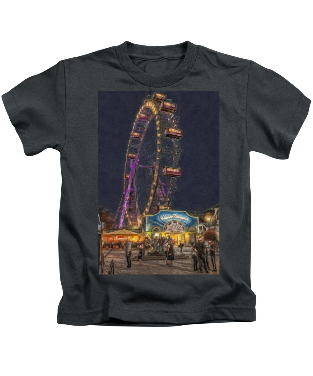 Vienna Kids T-Shirt featuring the painting Big Wheel by Jeffrey Kolker
