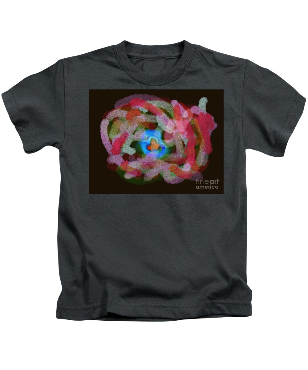 Primitive Impressionistic Expressionism Kids T-Shirt featuring the digital art Birthing an Idea by Zotshee Zotshee