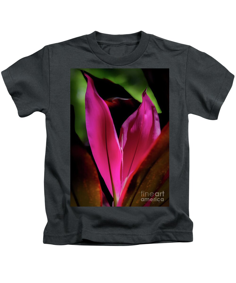 Ti Plant Kids T-Shirt featuring the photograph New Leaves by Neala McCarten
