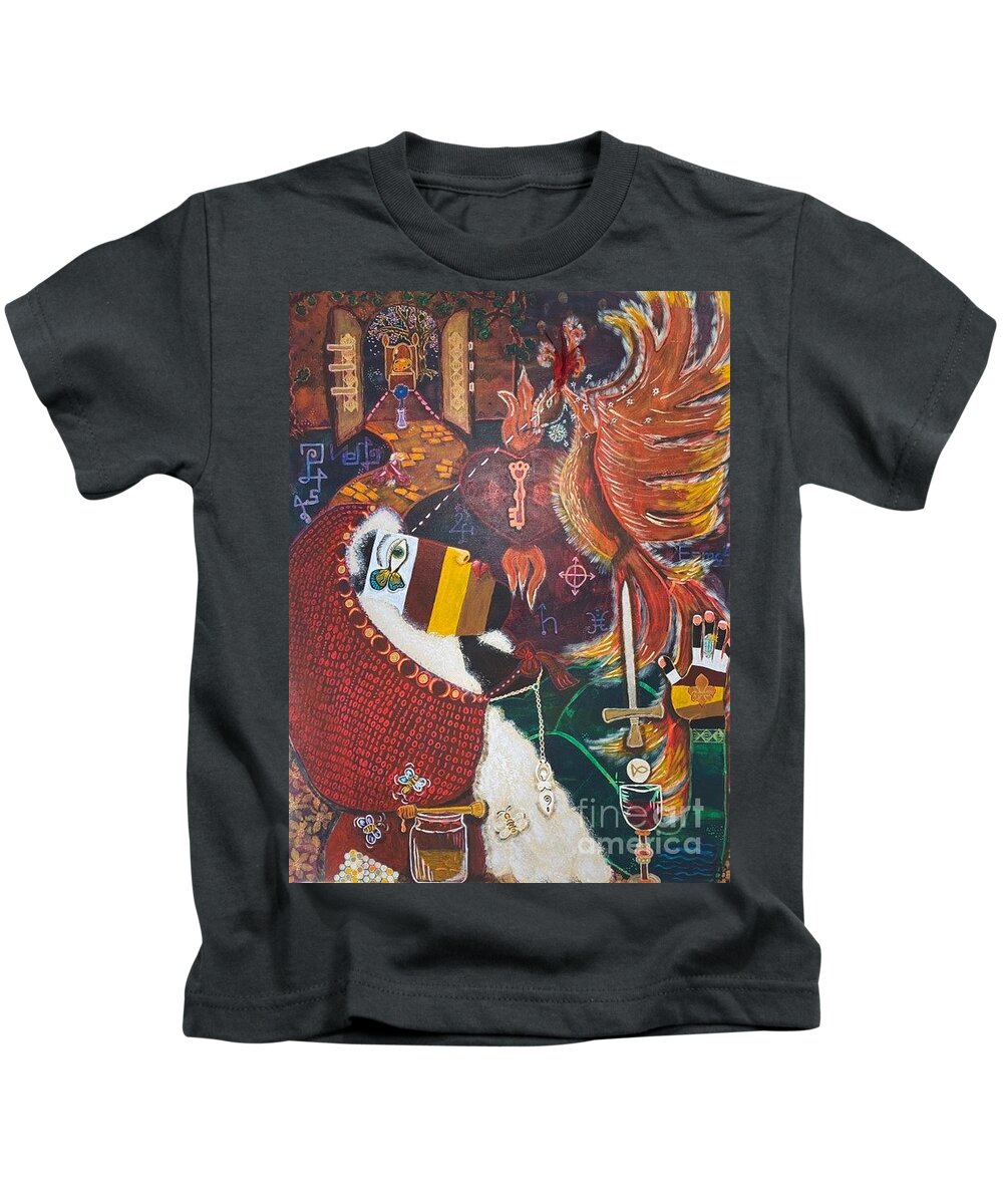 Race Kids T-Shirt featuring the painting Blaue Blume by Sylvia Becker-Hill