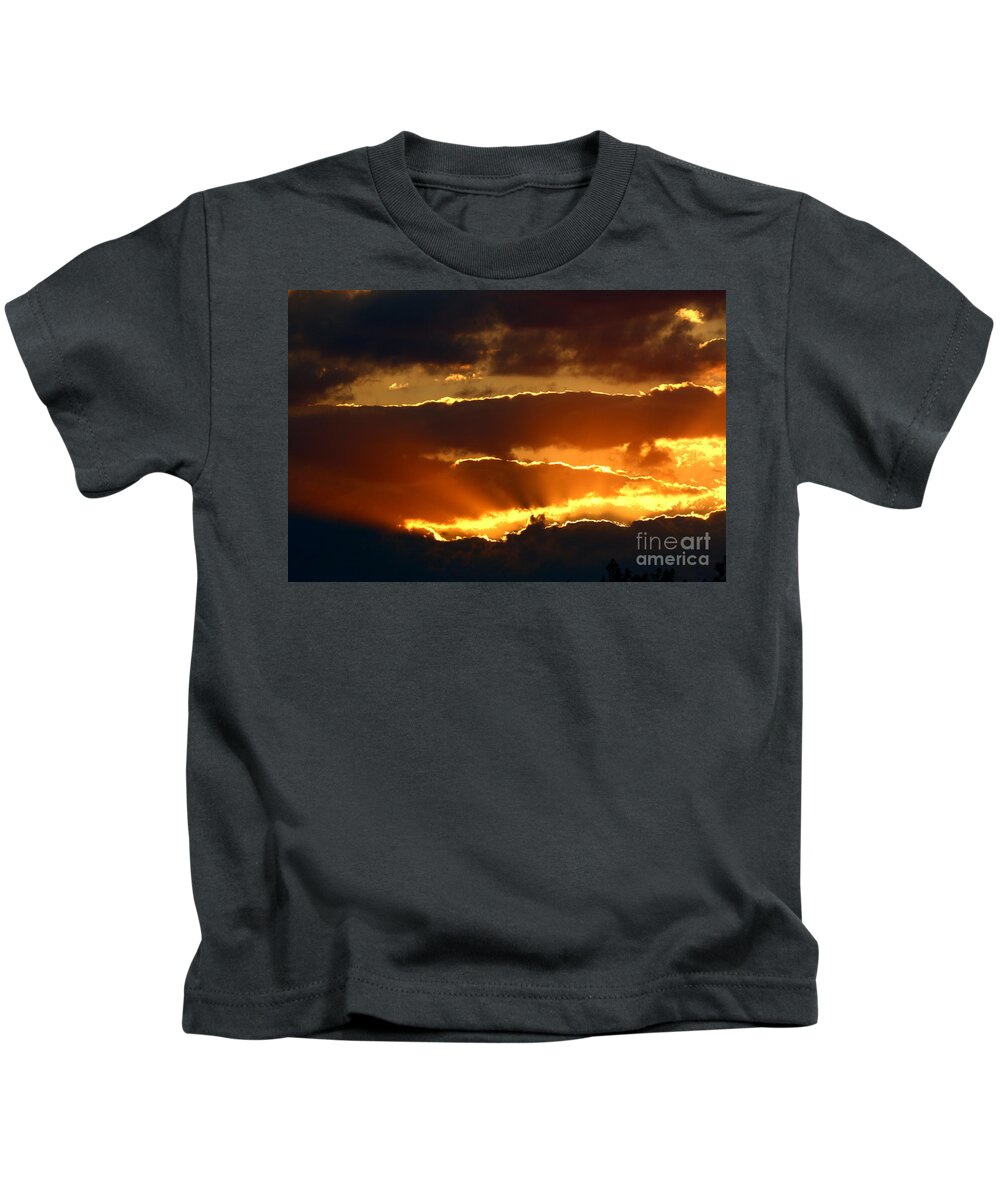 Fototaker Kids T-Shirt featuring the photograph Blazing Nature by Tony Lee