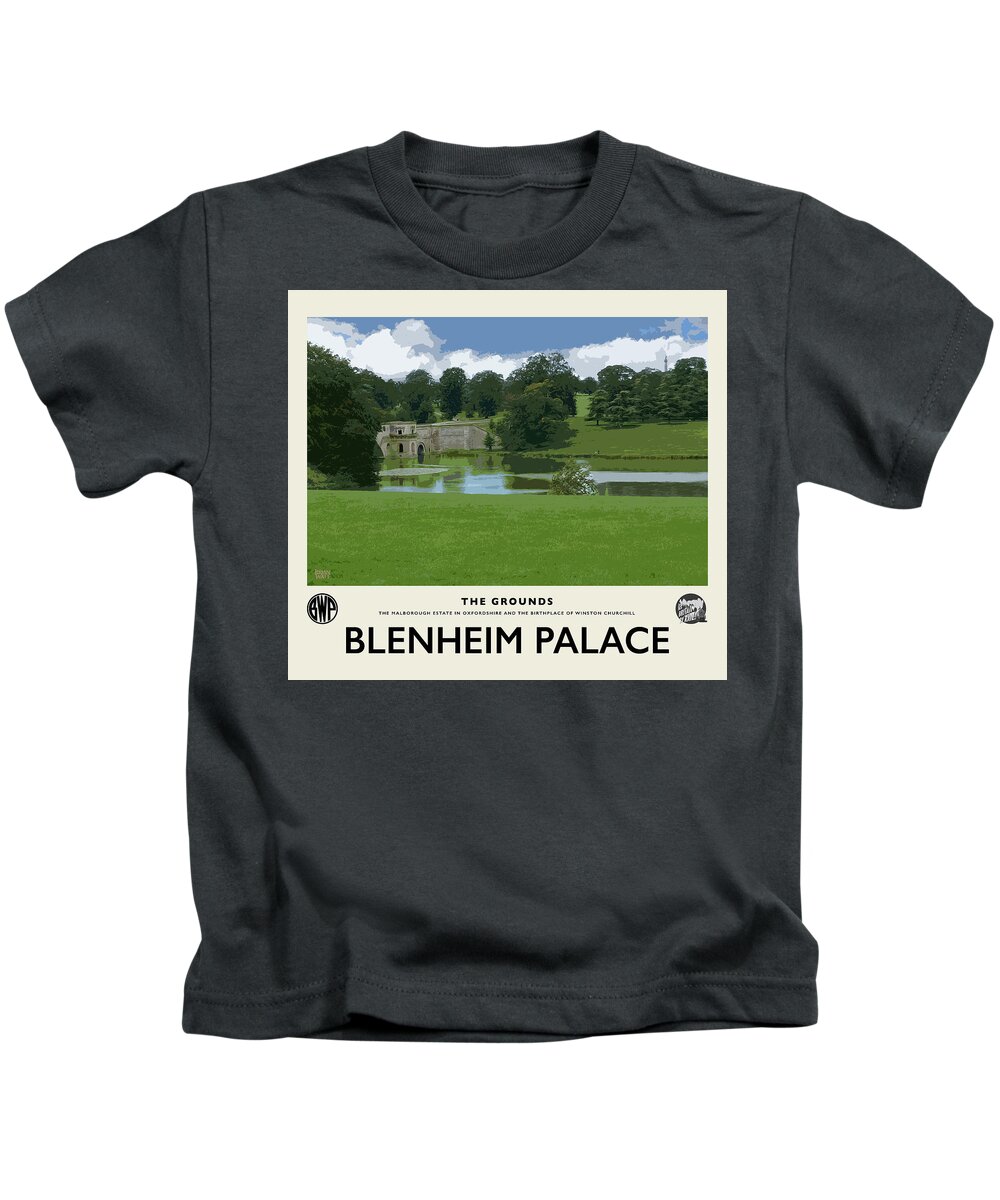 Blenheim Palace Kids T-Shirt featuring the photograph Blenheim Grounds Cream Railway Poster by Brian Watt