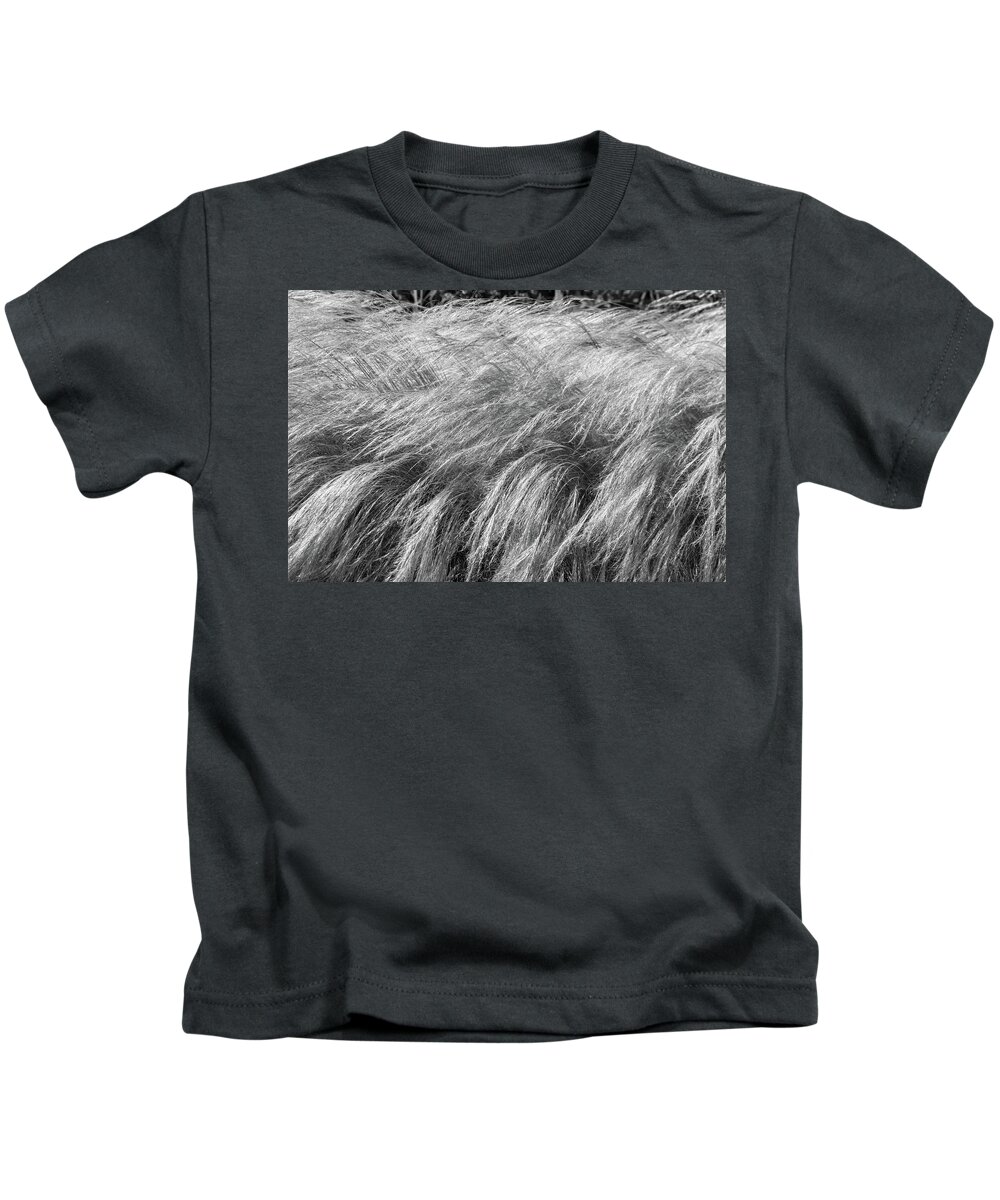 Grass Kids T-Shirt featuring the photograph Blowing in the Wind by Mary Anne Delgado