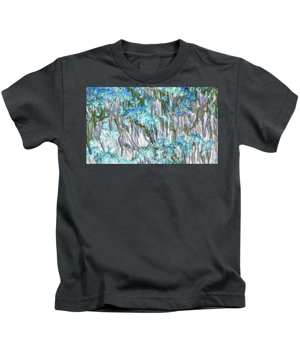 Plant Kids T-Shirt featuring the photograph Blue Moss by Missy Joy