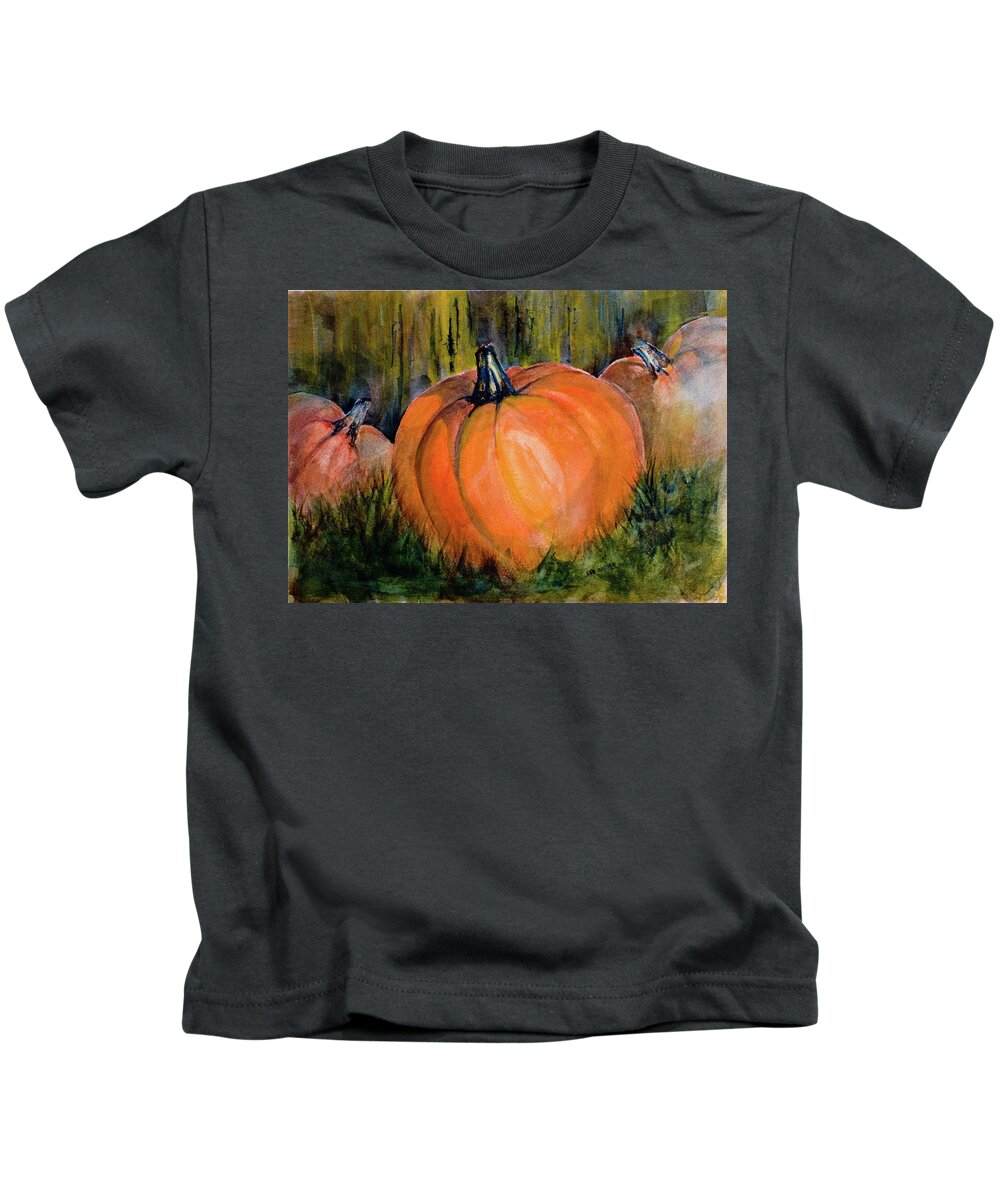 Pumpkins Kids T-Shirt featuring the painting Blue Ribbon by Lee Beuther