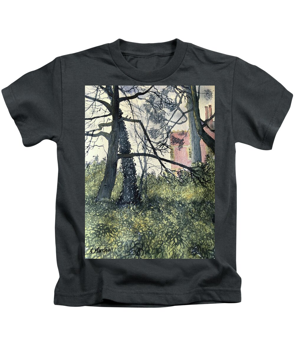Watercolour Kids T-Shirt featuring the painting Blue Tits for Company by Glenn Marshall