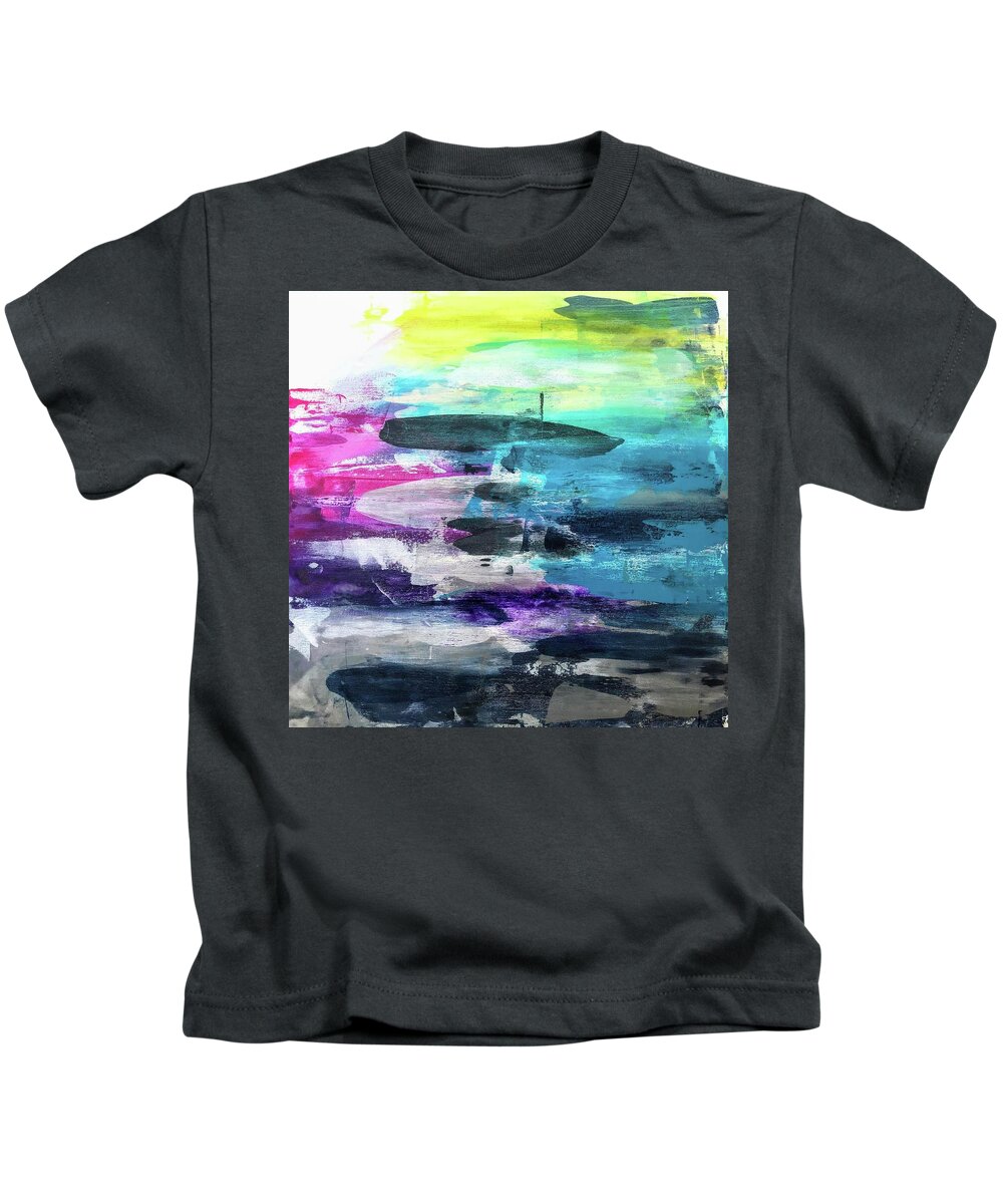 Abstract Kids T-Shirt featuring the painting Blurred Lines by Eric Fischer