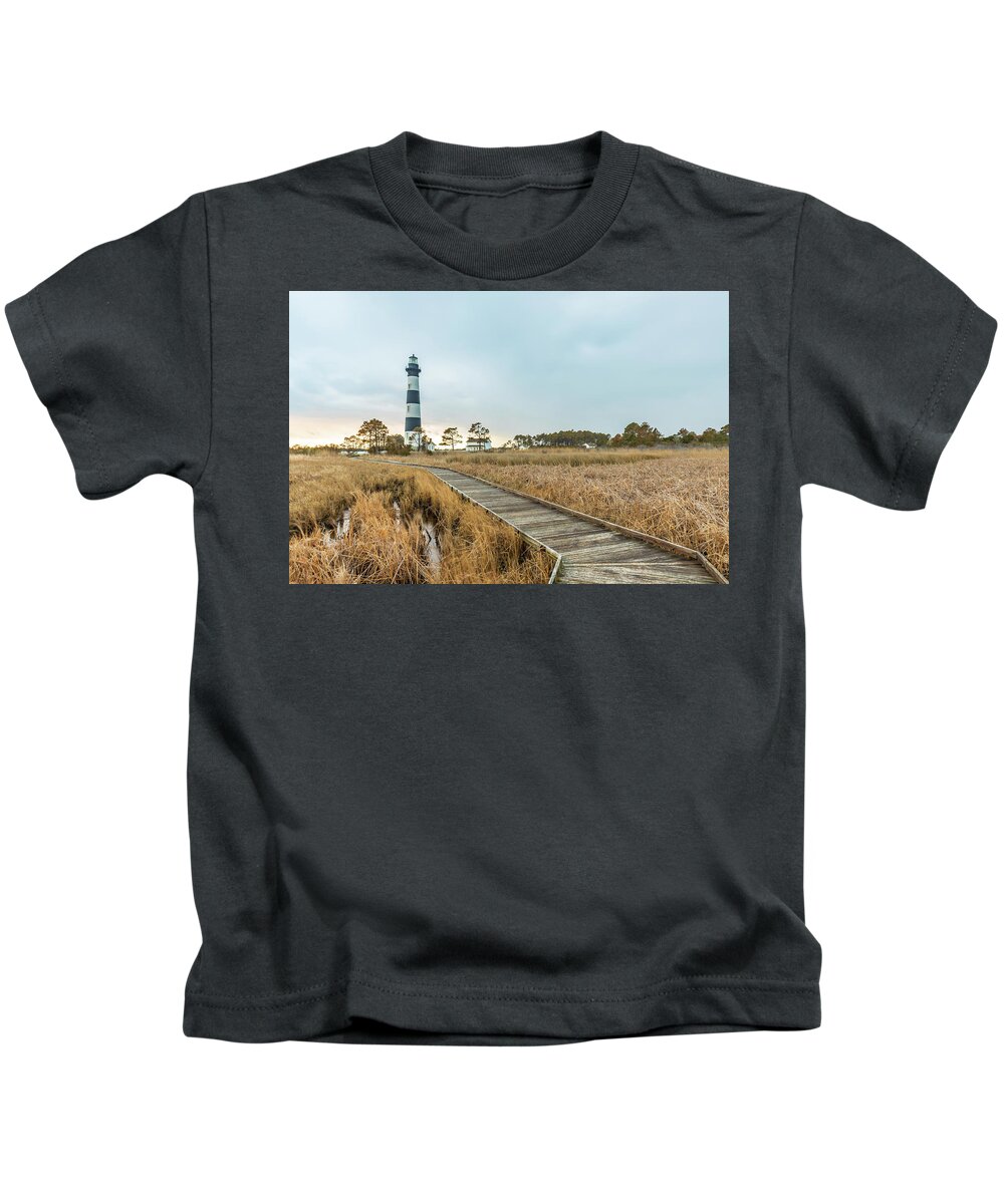 North Carolina Kids T-Shirt featuring the photograph Bodie Island Lighthouse by Stefan Mazzola
