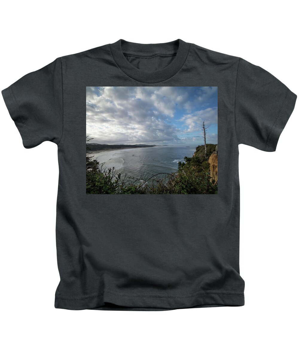 2018 Kids T-Shirt featuring the photograph Boiler Bay View by Gerri Bigler