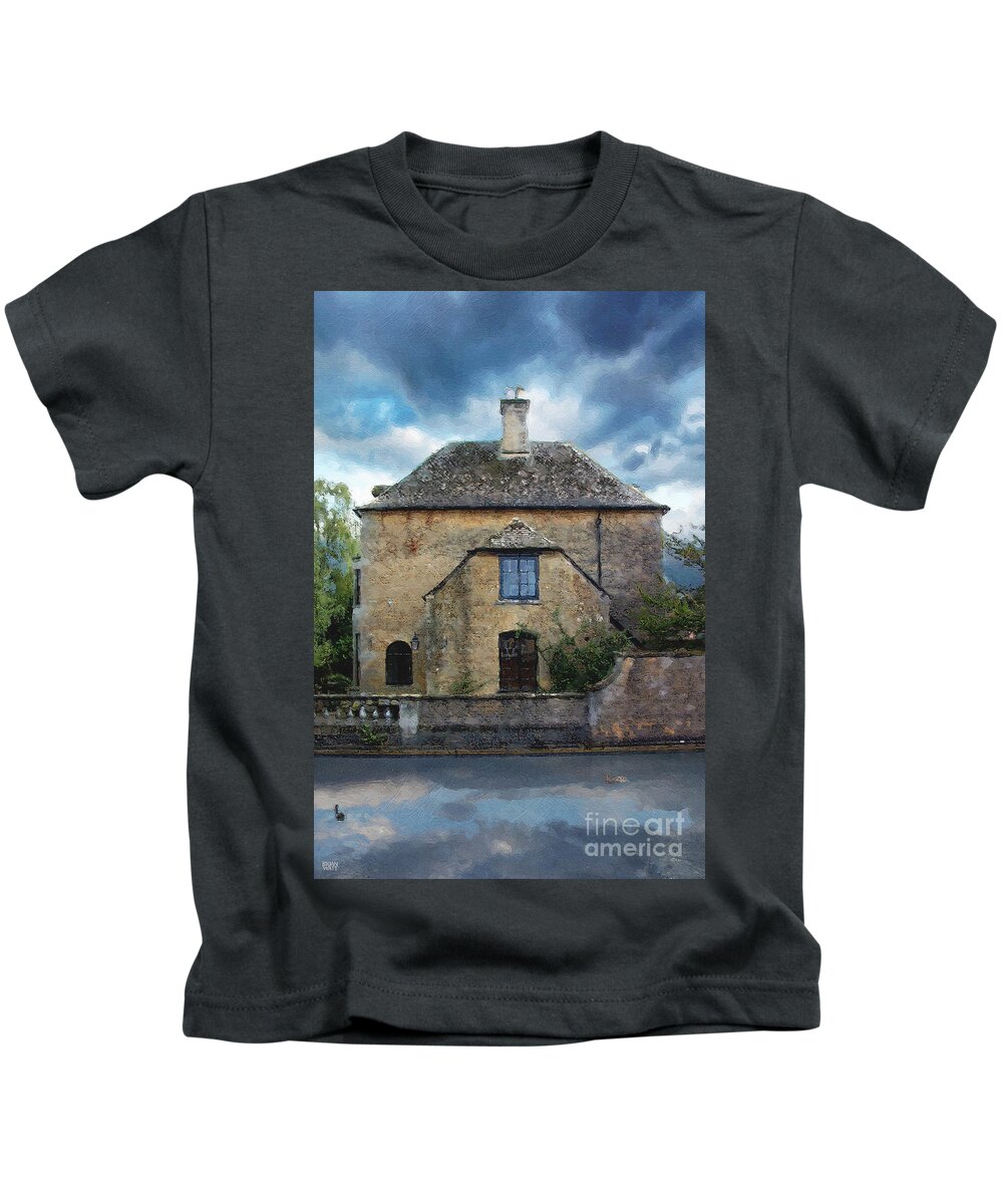 Bourton-on-the-water Kids T-Shirt featuring the photograph Bourton Gathering Storm by Brian Watt