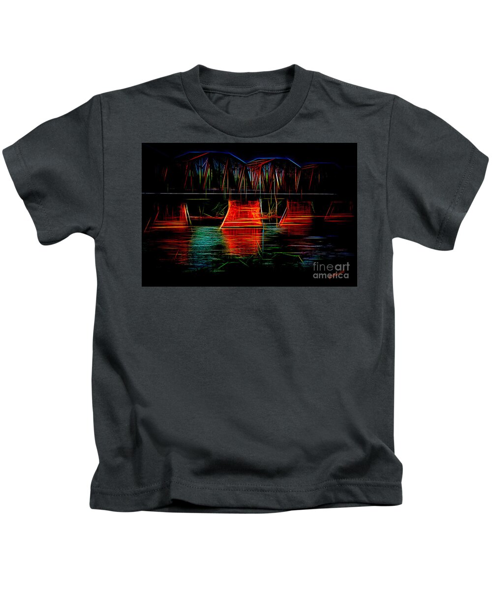 Abstract Kids T-Shirt featuring the photograph Bridge Over Troubled Waters by Carol Randall