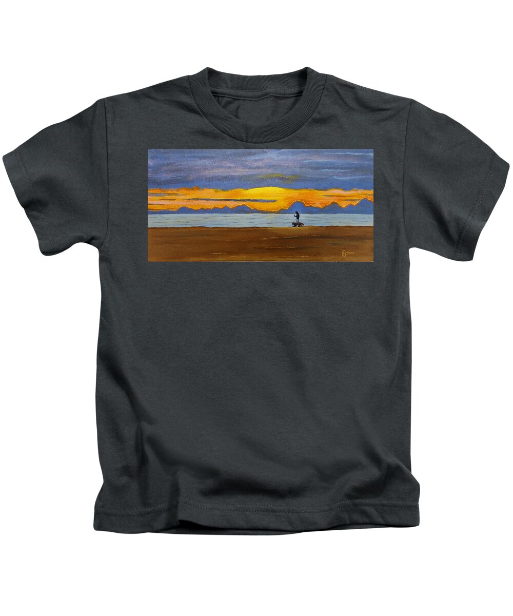 Beach Kids T-Shirt featuring the painting Buddy Time by Mike Kling