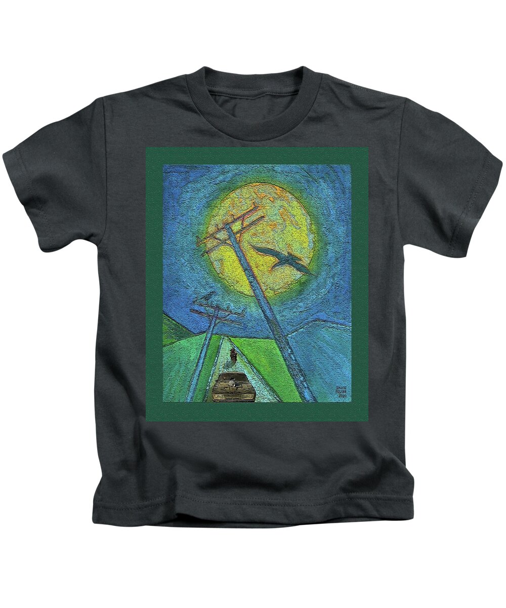 Car Chase Kids T-Shirt featuring the digital art Car Chase / Road Warrior by David Squibb