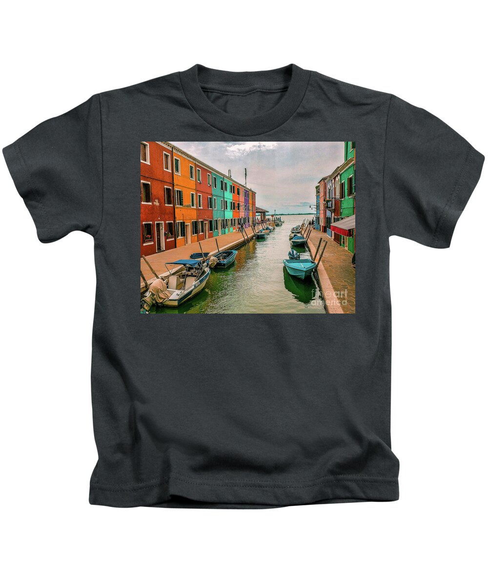  Kids T-Shirt featuring the photograph Burano, Italy #1 by Ken Arcia