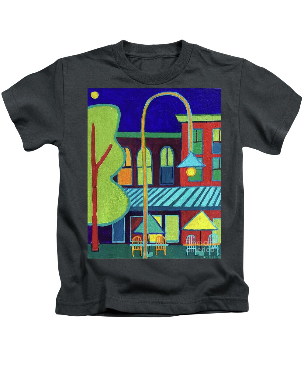 Vermont Kids T-Shirt featuring the painting Burlington VT street scene by Debra Bretton Robinson