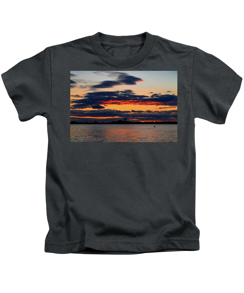 Sunset Kids T-Shirt featuring the photograph Burning Sunset by Steven Nelson