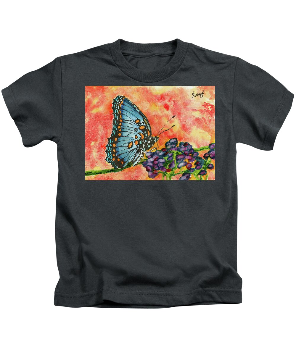 Butterfly Kids T-Shirt featuring the painting Butterfly #200518 by Sam Sidders