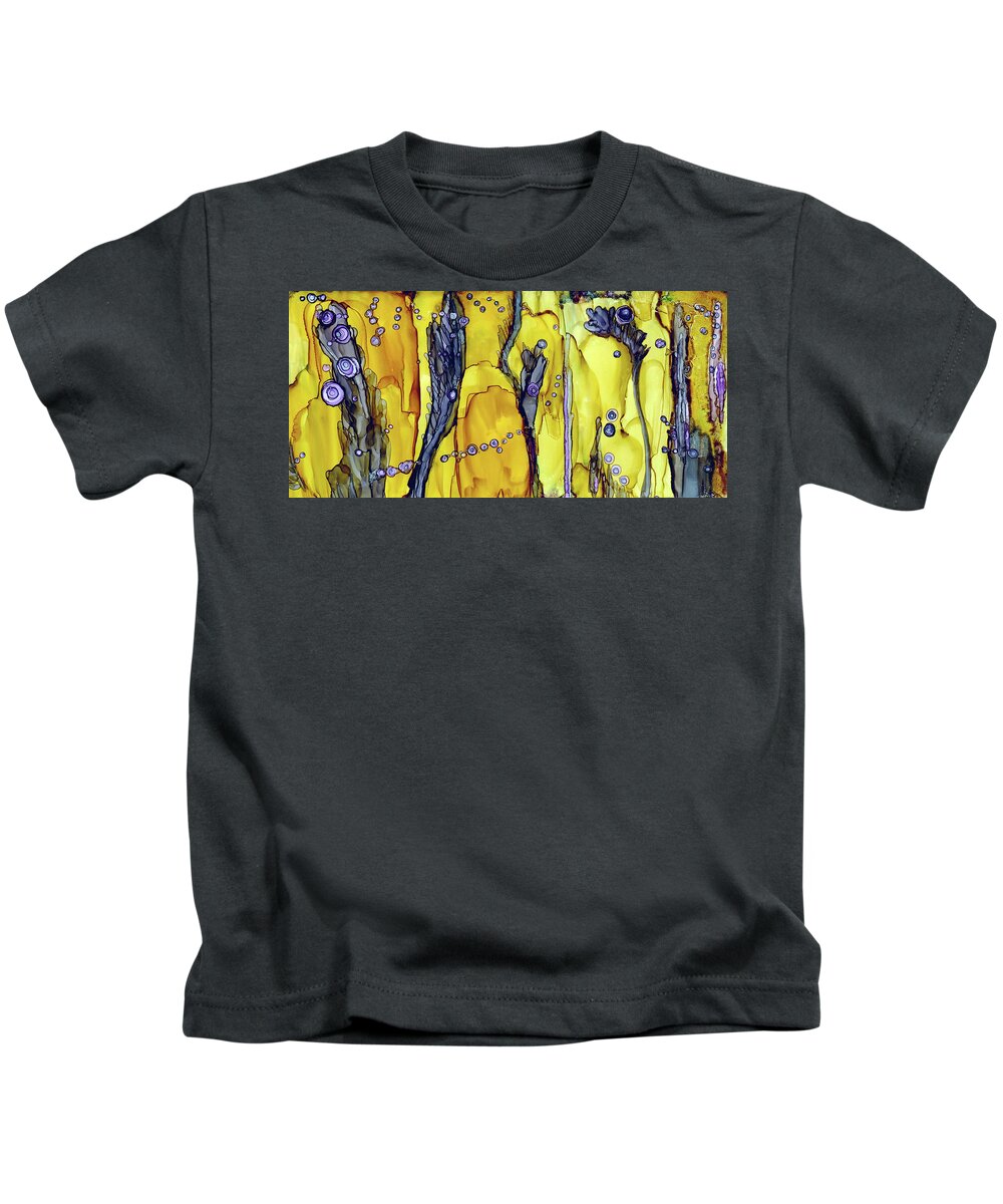 Abstract Kids T-Shirt featuring the painting Bysarinth by Winona's Sunshyne