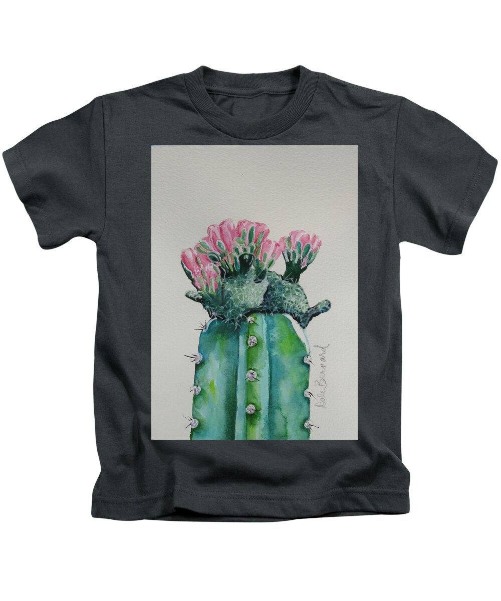 Cactus Kids T-Shirt featuring the painting Cactus Rose by Dale Bernard