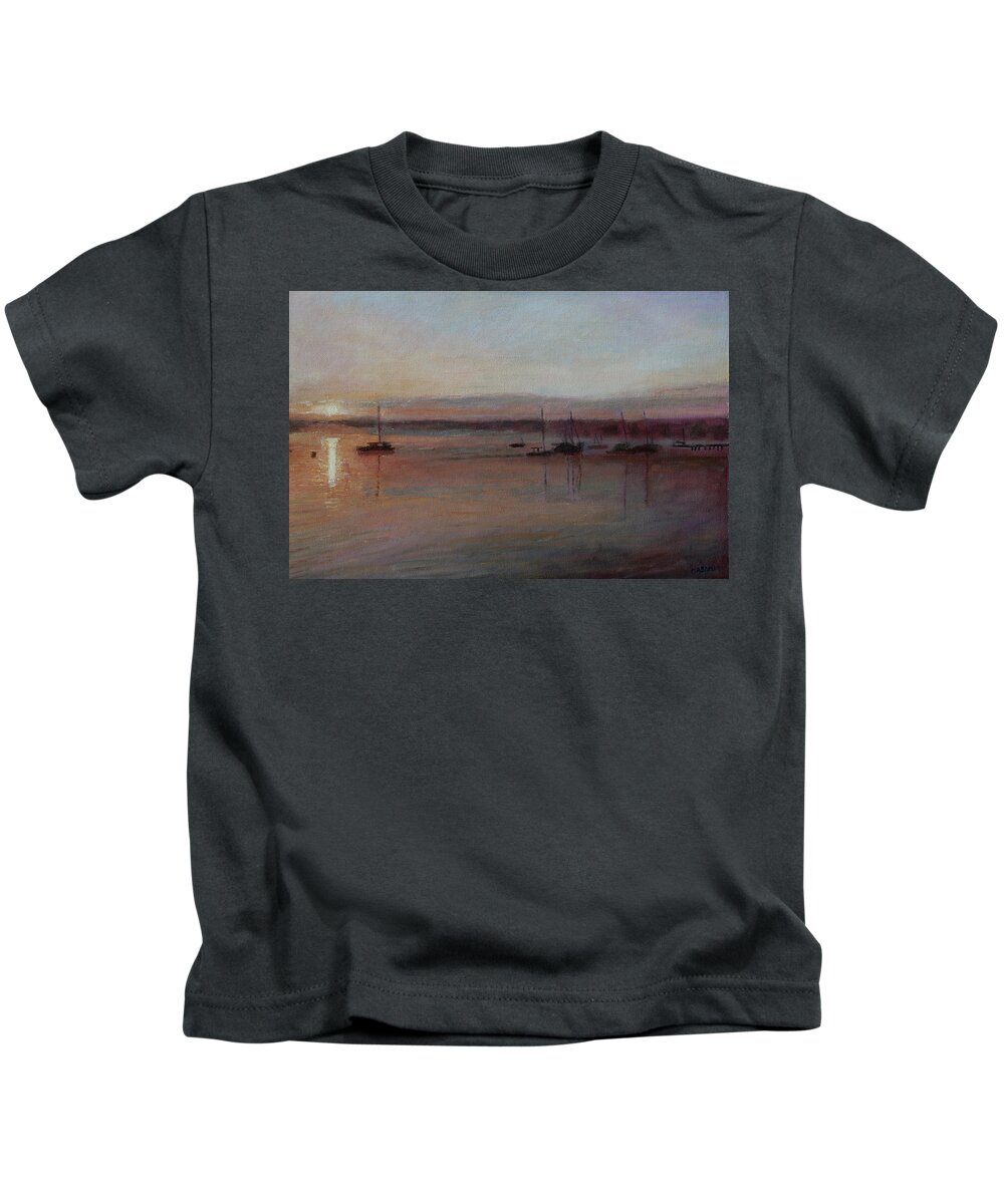 Sea Kids T-Shirt featuring the painting Calm Sea by Masami IIDA