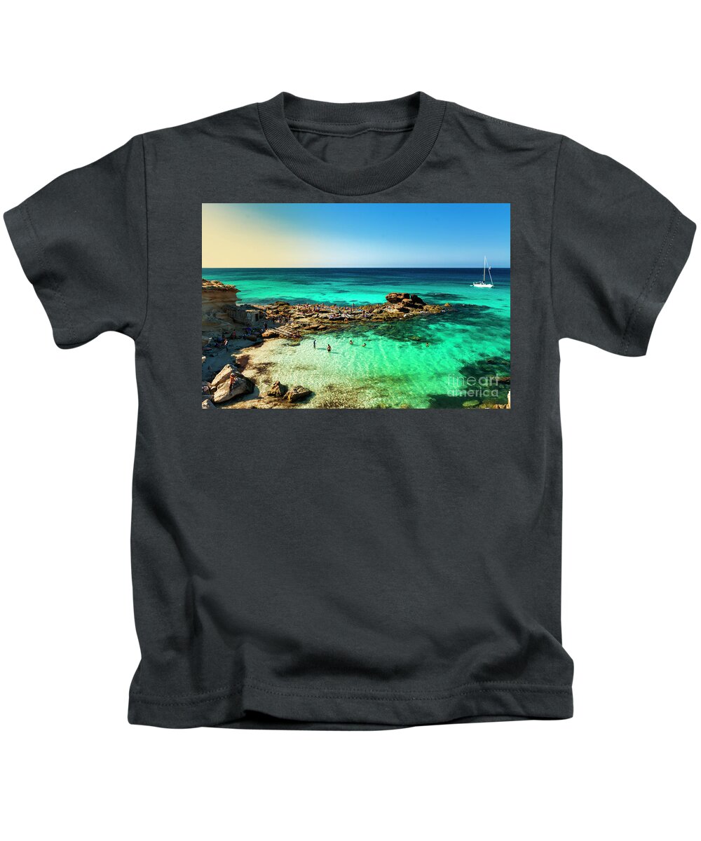 Beautiful Kids T-Shirt featuring the photograph Calo des Morts cove by Vicente Sargues
