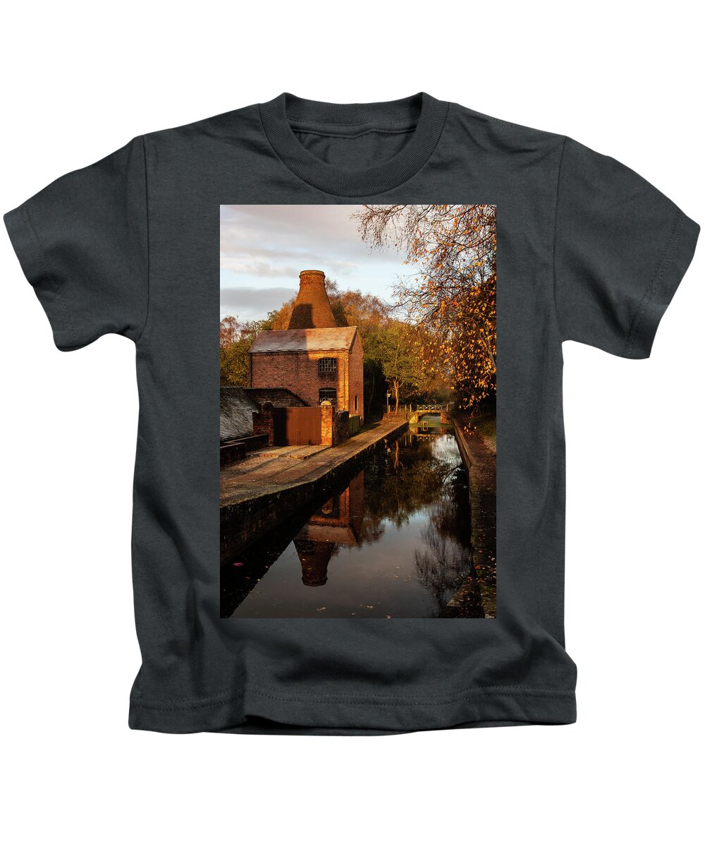 Autumn Kids T-Shirt featuring the photograph Canal at sunrise by Average Images
