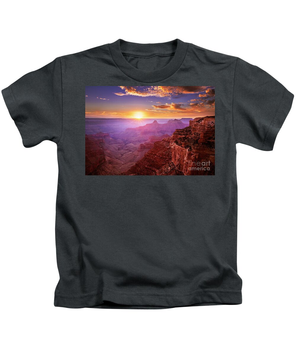 Grand Canyon Arizona Kids T-Shirt featuring the photograph Cape Royal Sunset 2, Grand Canyon National Park, Arizona, USA by Neale And Judith Clark