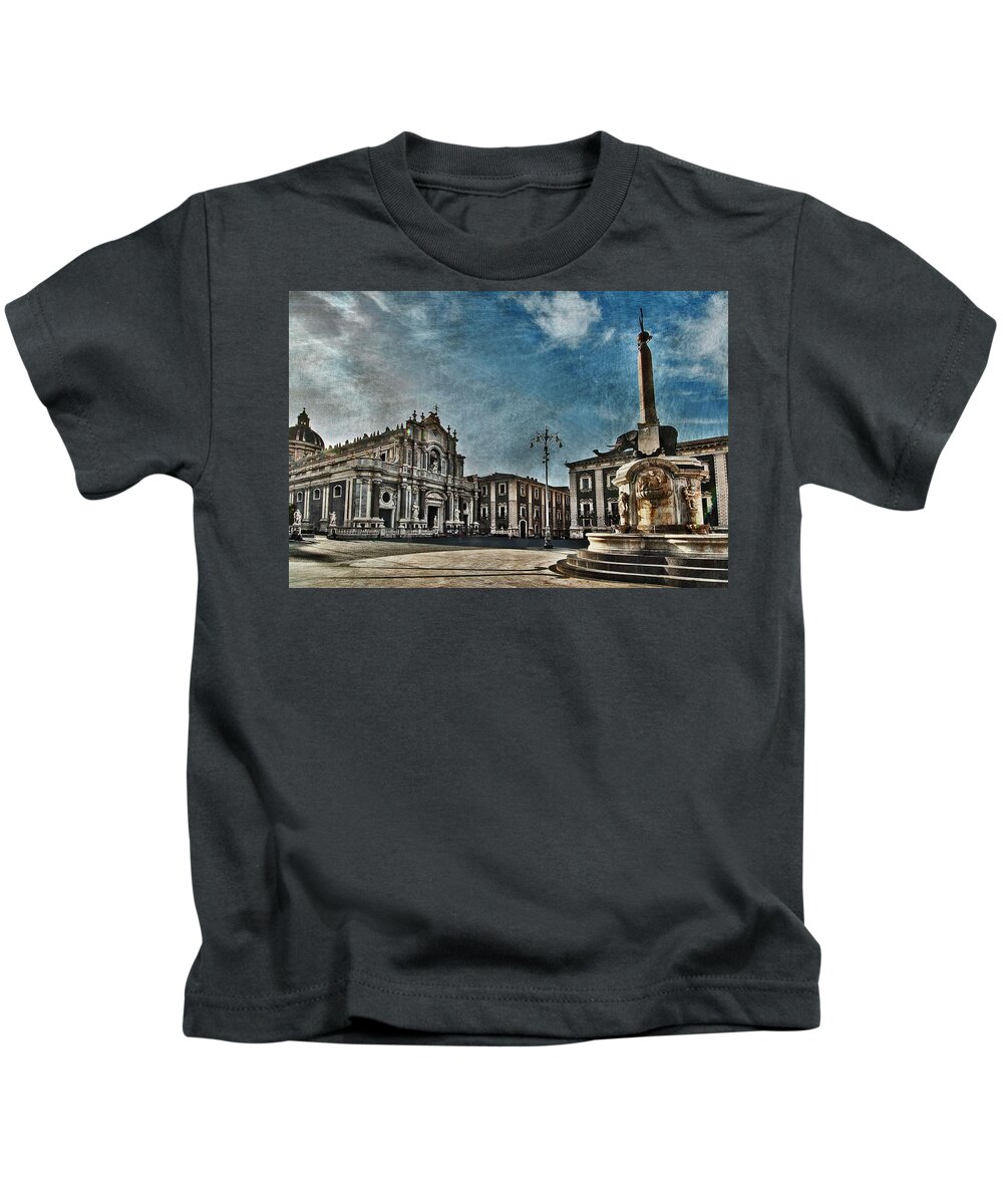 Cathedral Square Kids T-Shirt featuring the photograph Cathedral Square Catania by Al Fio Bonina
