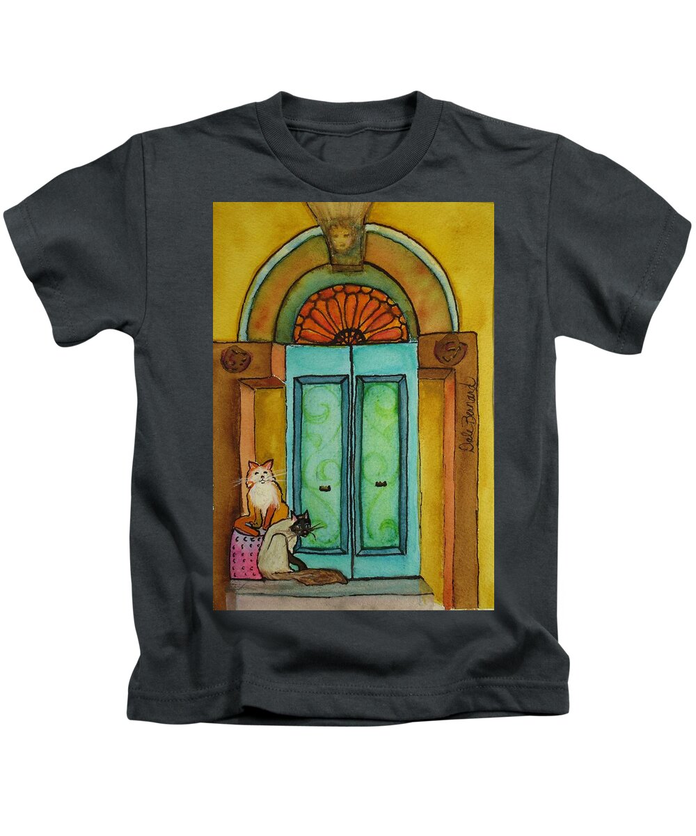 Cats Kids T-Shirt featuring the painting Cat's Villa by Dale Bernard