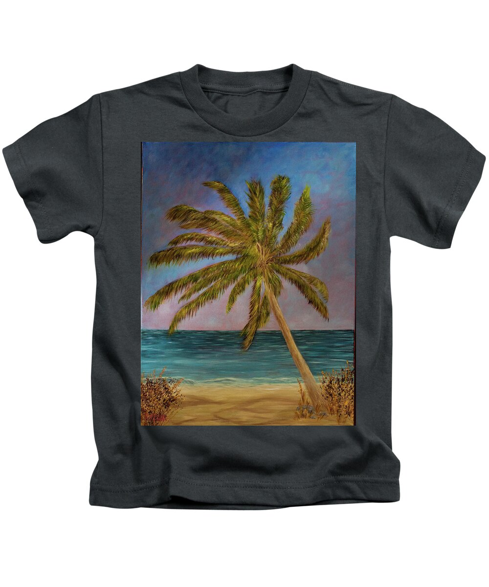 Palm Kids T-Shirt featuring the painting Chasing Paradise by Randy Sylvia