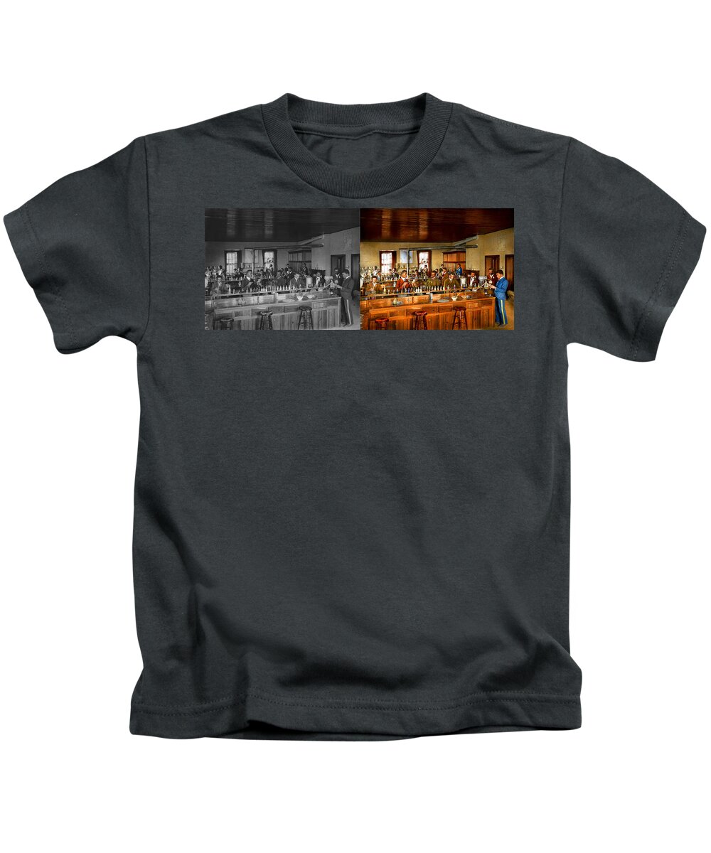 Science Kids T-Shirt featuring the photograph Chemist - Botanical chemistry 1902 - Side by Side by Mike Savad