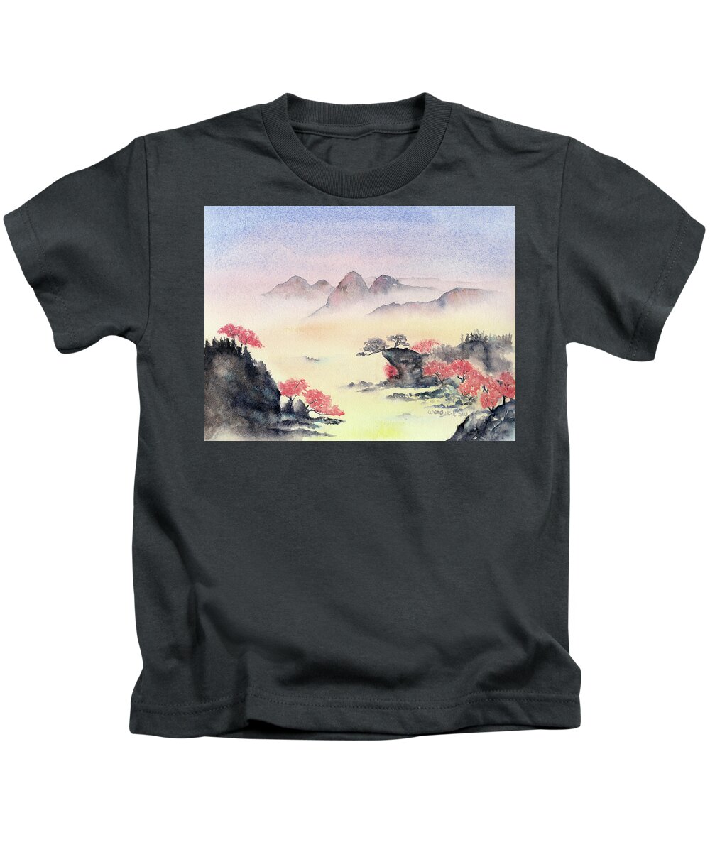 Cherry Kids T-Shirt featuring the painting Cherry Blossoms by Wendy Keeney-Kennicutt