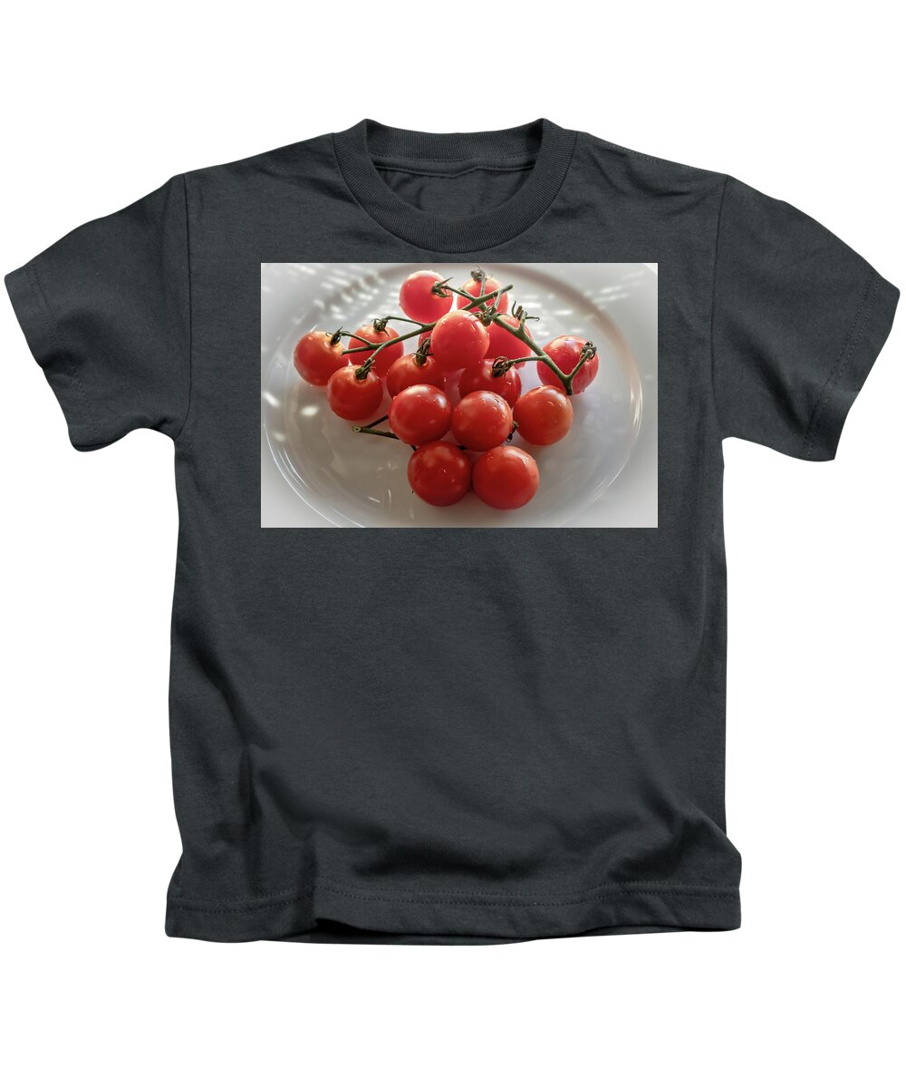 Cherry Tomatoes Kids T-Shirt featuring the photograph Cherry Tomatoes by Alison Frank
