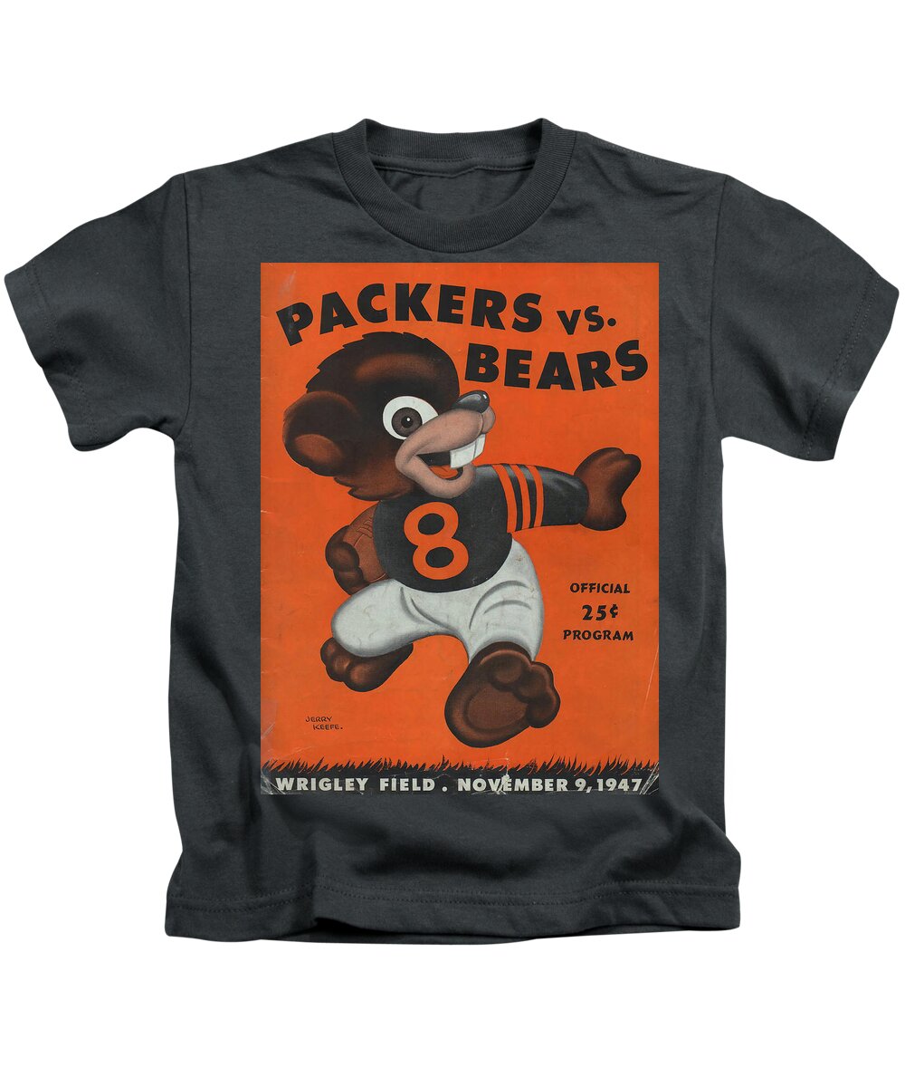 Chicago Bears Vintage Program 6 Kids T-Shirt by Joe Hamilton - Pixels