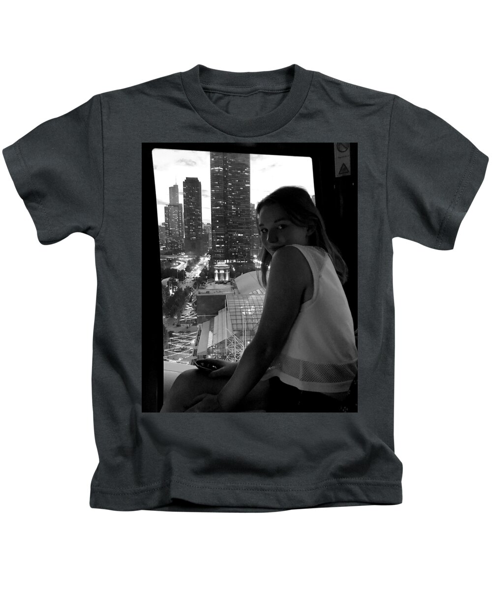 Chicago Kids T-Shirt featuring the photograph Chicago from a Ride on the Pier by Lee Darnell
