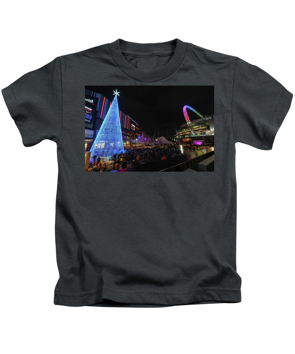 Wembley Kids T-Shirt featuring the photograph Christmas at Wembley by Andrew Lalchan