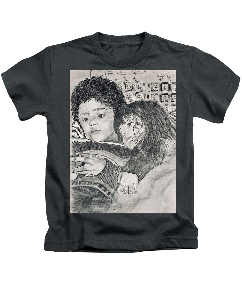 Two Toddler Kids T-Shirt featuring the painting Christmas Eve by Juliette Becker
