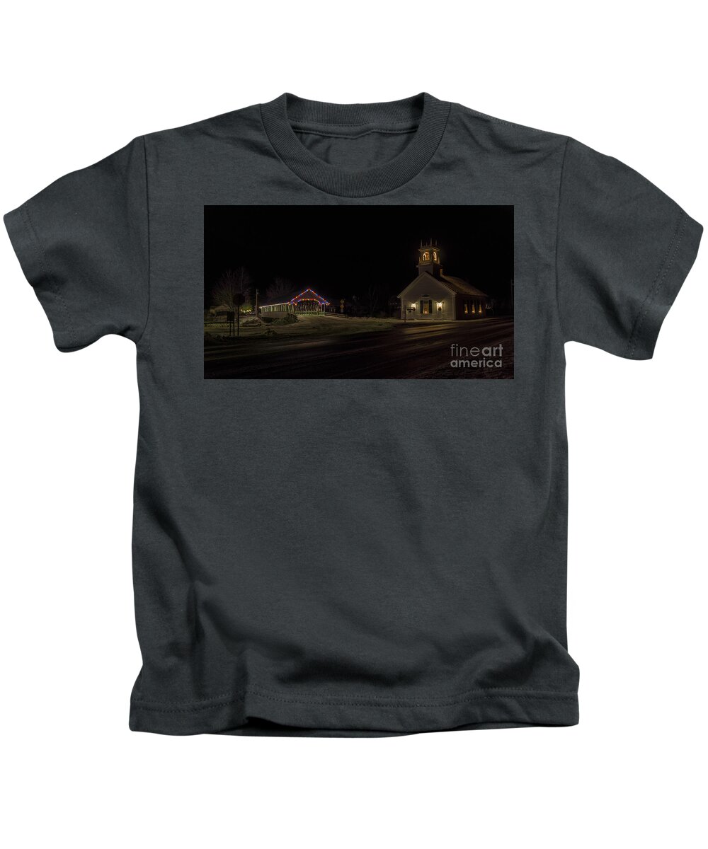Christmas Kids T-Shirt featuring the photograph Christmas in Stark New Hampshire #1 by New England Photography