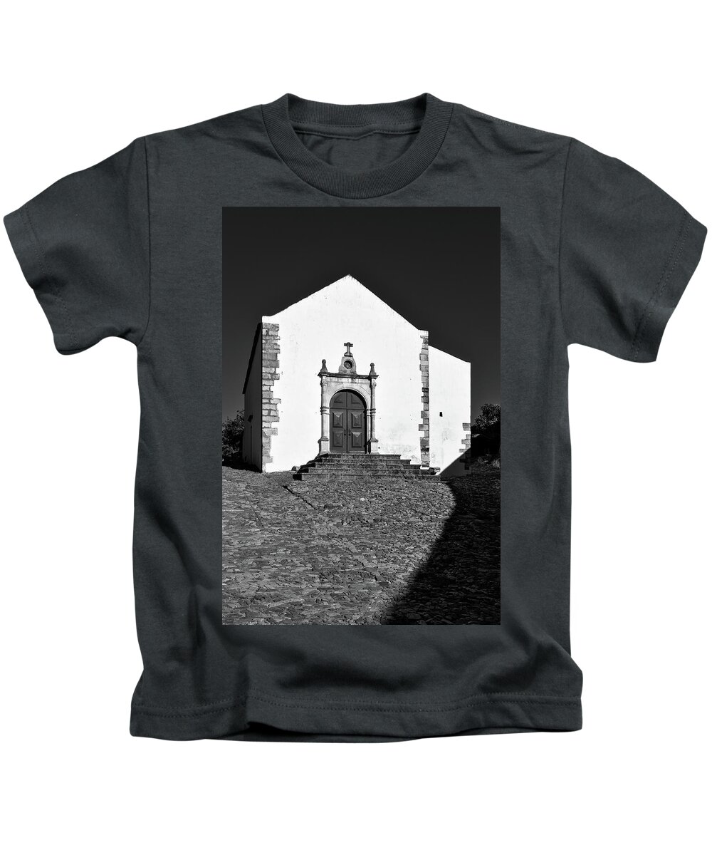Misericordia Church Kids T-Shirt featuring the photograph Church of Misericordia in Monochrome by Angelo DeVal