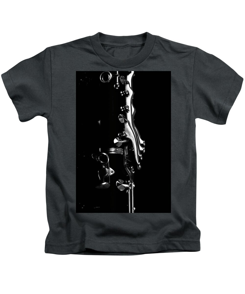 Clarinet Keys Kids T-Shirt featuring the photograph Clarinet Keys by Neil R Finlay