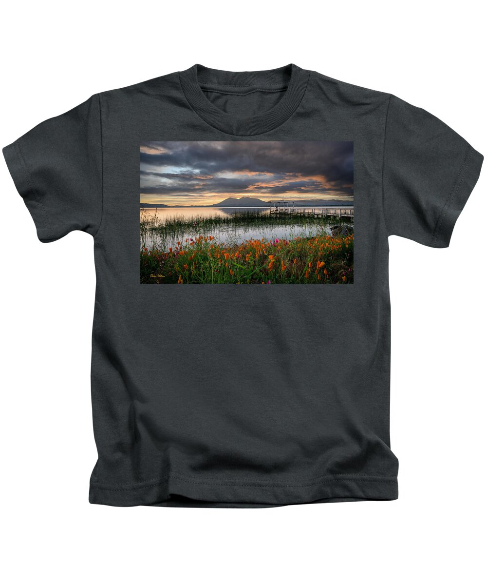 Landscape Kids T-Shirt featuring the photograph Clear Lake Sunrise by Devin Wilson