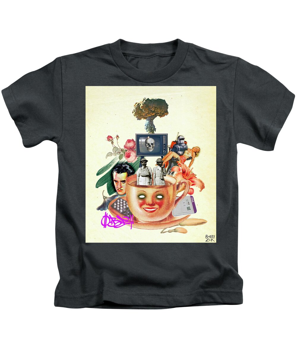 Bobby Zeik Kids T-Shirt featuring the mixed media C'mon Jack by Bobby Zeik