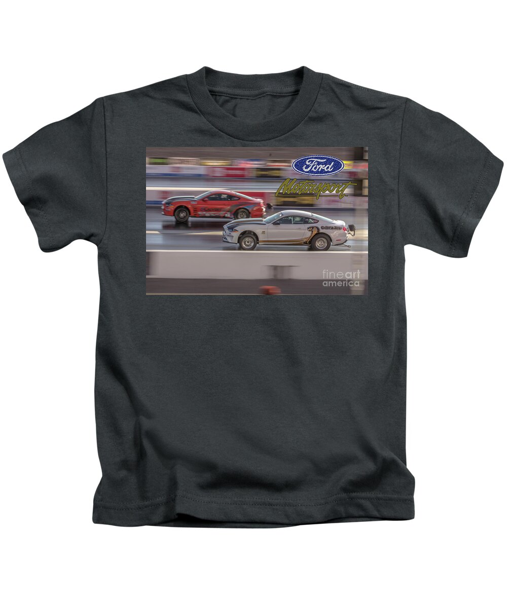 Ford Kids T-Shirt featuring the photograph CobraJet racing by Darrell Foster