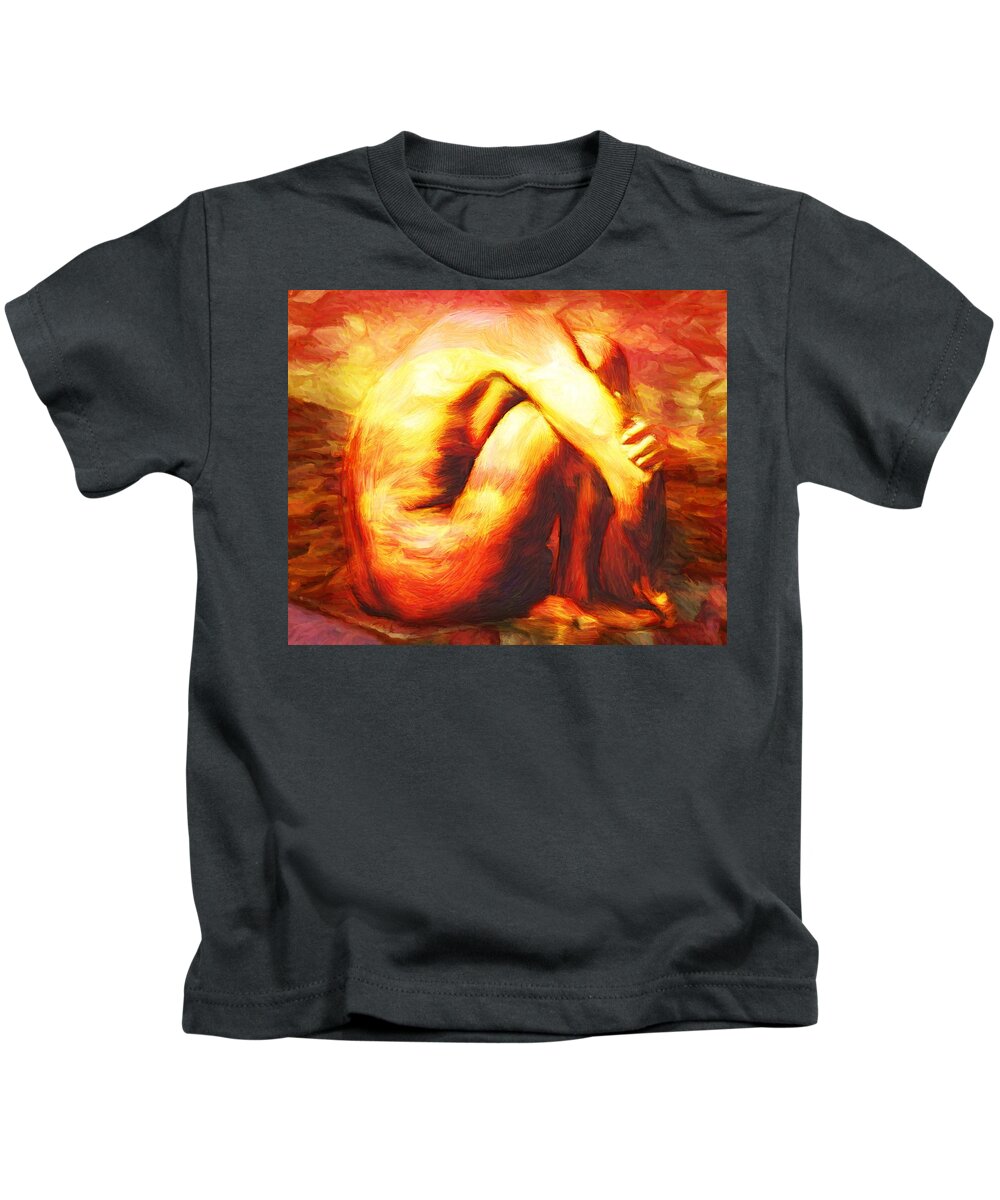 Cocoon Kids T-Shirt featuring the digital art Cocoon by Caito Junqueira