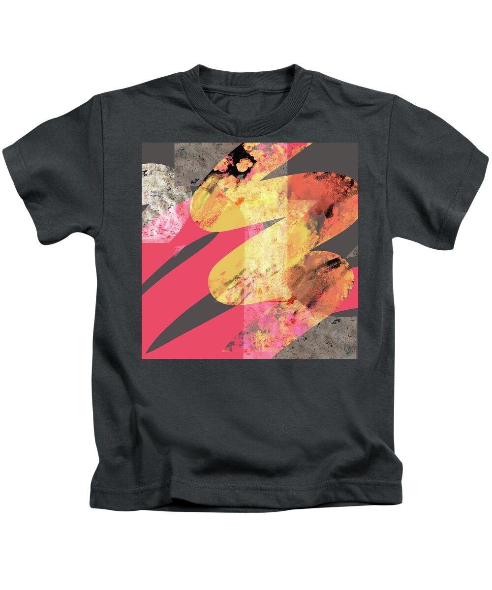 Bold Color Kids T-Shirt featuring the painting Color Ribbon by Nancy Merkle